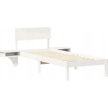 Ložnice Rámeček postele s opěrkou hlavy Bílý 75 x 190 cm Masivní borovicové dřevo