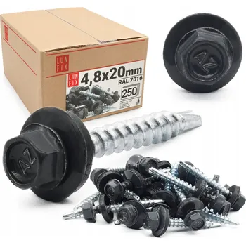 Vrut Farmářské vruty 4,8x20 plechové farmářské vruty antracitové RAL7016 250 Ks.