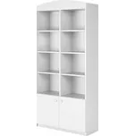 Dvojitý uzavřený regál bílý