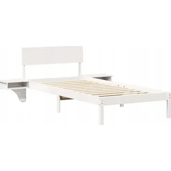 Postel Rámeček postele s opěrkou hlavy Bílý 90 x 200 cm Masivní borovicové dřevo