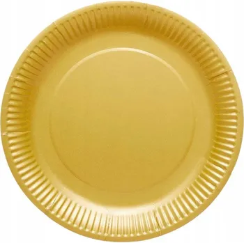 Party nádobí Amscan / Reithmüller Papírové talířky zlaté 23 cm, 8 ks