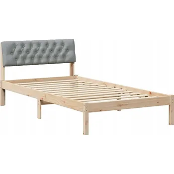 Postel Rám postele s čelem, hnědá a světle šedá, 100 x 200 cm