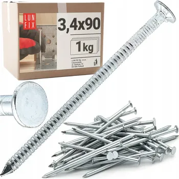 Hřebík Hřebíky prstencové 90mm 3,4x90 pozinkované vroubkované 1 kg