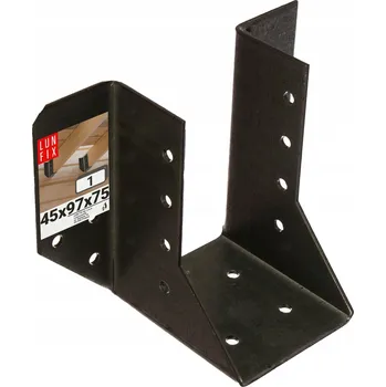Věšák Věšák na nosníky černý 45, konzola, tesařská spojka, práškově lakovaná 1 Ks