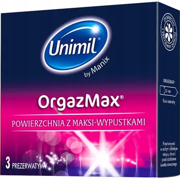 Latexové kondomy s maxi výstupky Unimil OrgazMax 3 ks