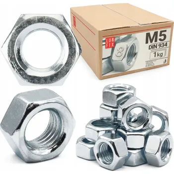 Matice Šestihranná matice M5, metrický závit, DIN 934, pozink, třída 8, 1 kg