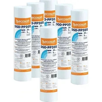 Filtrace vody SET kombinovaných filtračních PP vložek 10“ x 2,5“ x 20/5µm – 5+ 1 zdarma