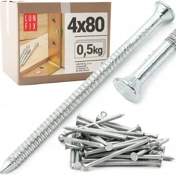 Hřebík Tesařské hřebíky ANCHOR 4x80 mm vroubkované pozinkované 0,5 kg