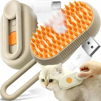 Kosmetika pro psa PARNÍ KARTÁČ PRO KOČKY PSY ZVÍŘAT ELEKTRICKÝ PRO PÉČI O SRST
