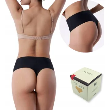 Kalhotky Bezešvá tanga Julimex Invisible line - vyšší Černá 2XL