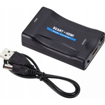 Video redukce ADAPTÉR KONVERTOR SCART NA HDMI AV EURO SCART-HDMI FULL HD 1080P + KABEL
