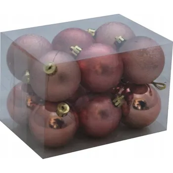 Vánoční dekorace Nerozbitné šedé Vánoční Baňky kostka 5cm 12 Ks