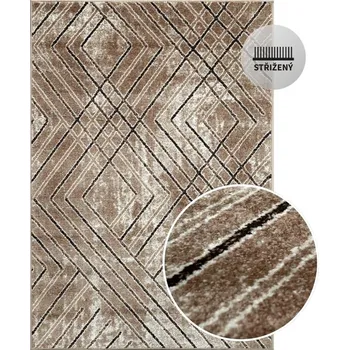 Koberec Kusový koberec RAVE 24135 120 Hnědý Rozměr: 140x200 cm