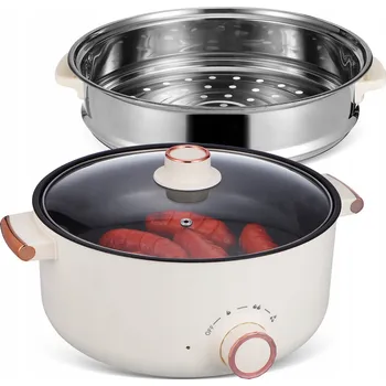 Multifunkční hrnec Multifunkční elektrický hrnec 4L 1000W přenosný béžový s nepřilnavým povrchem