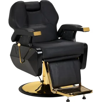 Kadeřnické křeslo Hair System New York holičské křeslo černá zlatá