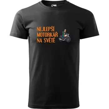 Sablio Tričko s potiskem Nejlepší motorkář na světě - černé 5XL