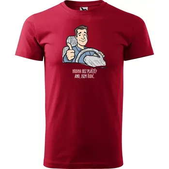 Pánská móda Sablio Tričko s potiskem pro řidiče Hrdina bez pláště? Ano, jsem řidič - červené 5XL