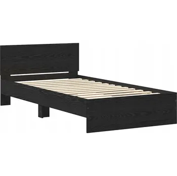 Postel Rámeček postele s opěrkou hlavy Černý dub 203 x 185 x 70 cm