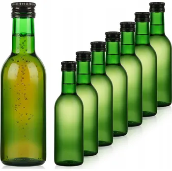 Obraz 10x LÁHVE na PIVO KOMBUCHU CIDRE ALKOHOL LIHOVINY 250 ml ZELENÉ SE ŠROUBOVACÍM UZÁVĚREM