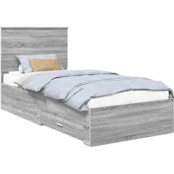 Postel Rámeček postele Šedý Sonoma 90 x 190 cm Materiál na bázi dřeva