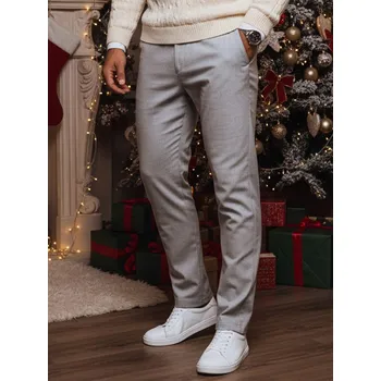 Pánská móda Pánské světle šedé chino kalhoty UX4415z Velikost: 33