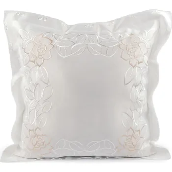 Povlak na dekorativní polštářek Povlak na polštář vyšívaný 45x45 cm Varianta: 3 bílá béžová světlá, Balení: 2 ks