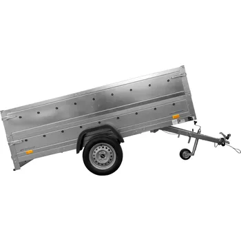 Auto-moto Jednonápravový přívěs na pružinách 264x125 UNITRAILER GARDEN 264/R KIPP s bočnicemi BIS, rámem H-0 a šedou plachtou
