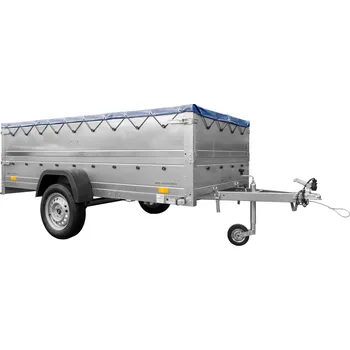 Auto-moto Jednonápravový přívěs na pružinách 264x125 UNITRAILER GARDEN 264/R KIPP s bočnicemi BIS, rámem H-0 a modrou plachtou