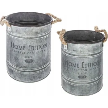 Květináč Obal na květináč 22,5 cm kovový šedý