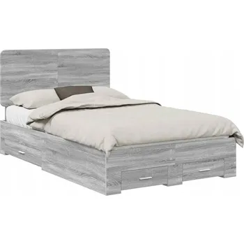 Postel Rámeček postele Šedý Sonoma 135 x 190 cm Materiál na bázi dřeva
