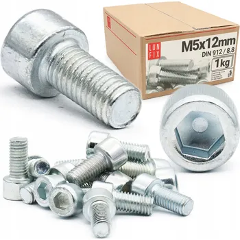 Šroub Šroub M5x12 s vnitřním šestihranem pozink VÁLCOVÁ hlava DIN 912 1kg