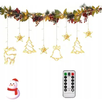 Vánoce Vánoční světýlka Girlanda ZVONKY SOBÍ STROMEČKY BÍLÁ TEPLÁ 2,3 m