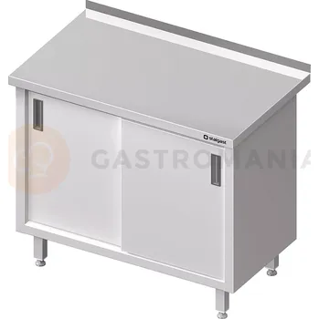 Nerezový dřez Ocelový stůl s posuvnými dveřmi, nástěnný, svařovaný, 1000x700x850 mm | STALGAST, 612007