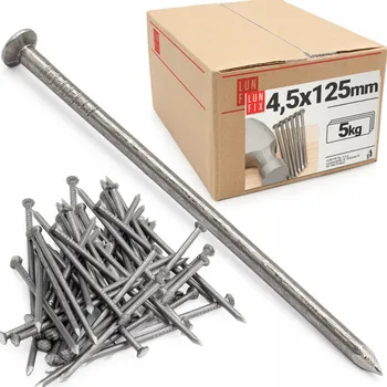 Hřebík Hřebíky stavební 125mm hladké černé 5 palců 4,5x125mm 5kg