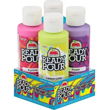 Speciální výtvarná barva Sada akrylových barev pro Pouring - Apple Barerel Ready Pour set, 4x118 ml