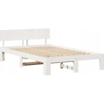 Ložnice Rámeček postele s opěrkou hlavy Bílý 120 x 190 cm Masivní borovicové dřevo