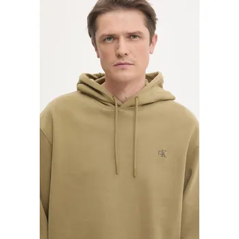 Pánská mikina Bavlněná mikina Calvin Klein Jeans J30J326748 zelená 81E, vel. M