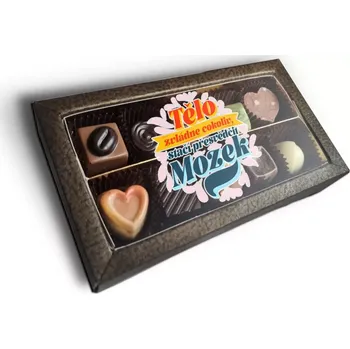 Bonboniéra Sablio Pralinky Tělo zvládne cokoliv, stačí přesvědčit mozek - 10 ks pralinek