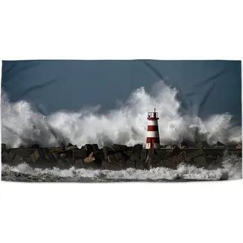 Osuška Sablio Ručník Maják ve vlnách - 30x50 cm