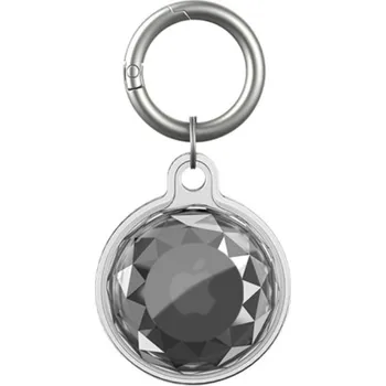 Pouzdro na mobilní telefon Transparentní obal s diamantovým efektem pro AirTag - šedý