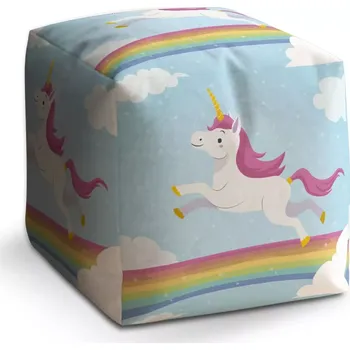 Taburet Sablio Taburet Cube Jednorožec: 40x40x40 cm