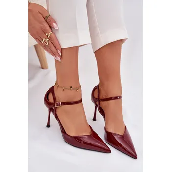 Dámské lodičky Lakované lodičky s páskem bordové Tarilin 36