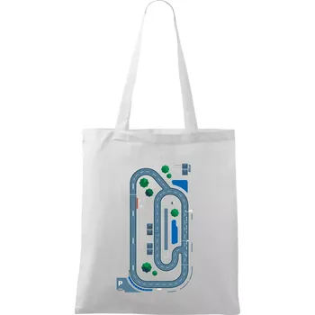 Závodní dráha - Rodiče - Taška bavlněná - 42 x 38 cm ( Bílá )