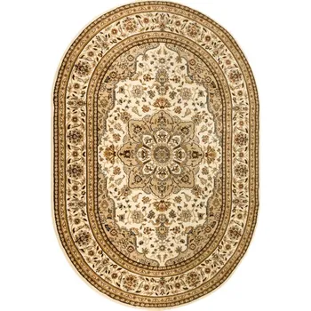 Koberec Koberec Super Rose 3792A Ornament květiny, krémový / béžový ovál