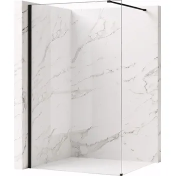 Bezrámová sprchová zástěna REA FLEXI BLACK 70 cm, černá/transparent - bez vaničky