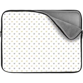pouzdro na notebook Sablio Obal na notebook Malované srdce na bílé - 17"