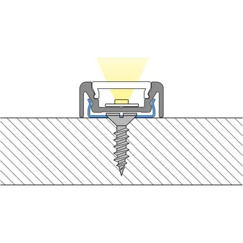 LED páska MCLED Přisazený hliníkový profil PE 1m včetně mléčného difuzoru, 2x koncovka, 2x příchytka