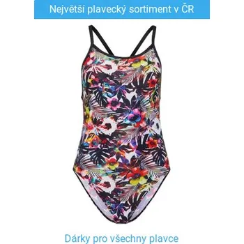 Dámské plavky Arena Performance Belize X Criss-Cross Back Black Multi/Black XL - UK38