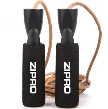 Švihadlo ZIPRO Švihadlo s koženou šňůrou KAŠTANOVÁ|ČERNÁ