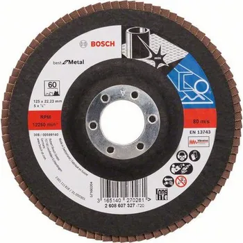 Brusný kotouč Bosch - Lamelový brusný kotouč X571, Best for Metal 125 mm, G60, rovný, 10 BAL
